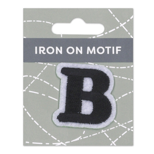 IRON-ON MOTIF LETTER B BLACK
