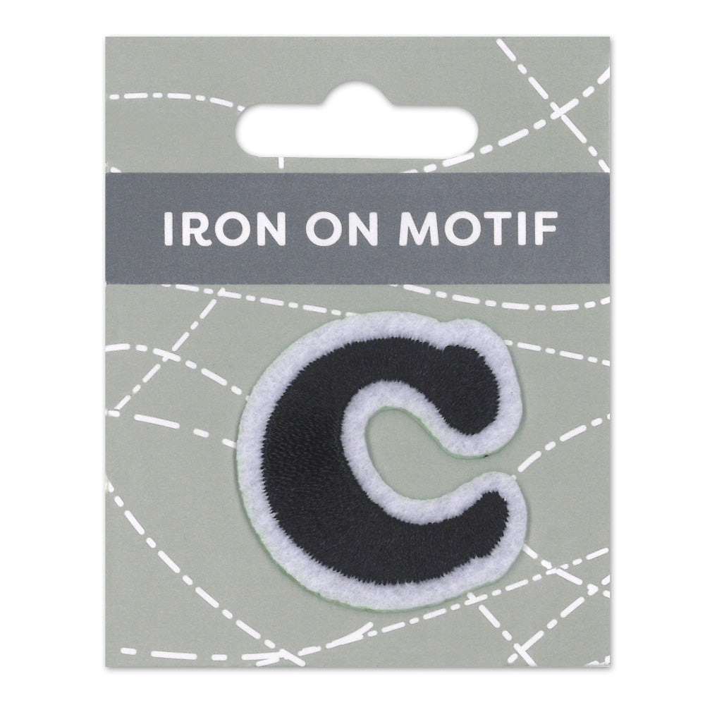 IRON-ON MOTIF LETTER C BLACK