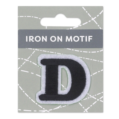 MOTIF IRON ON LETTER D BLACK