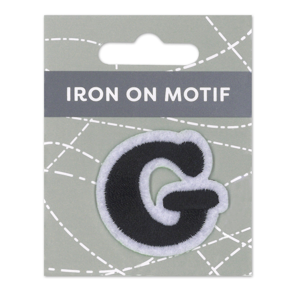 IRON-ON MOTIF LETTER G BLACK