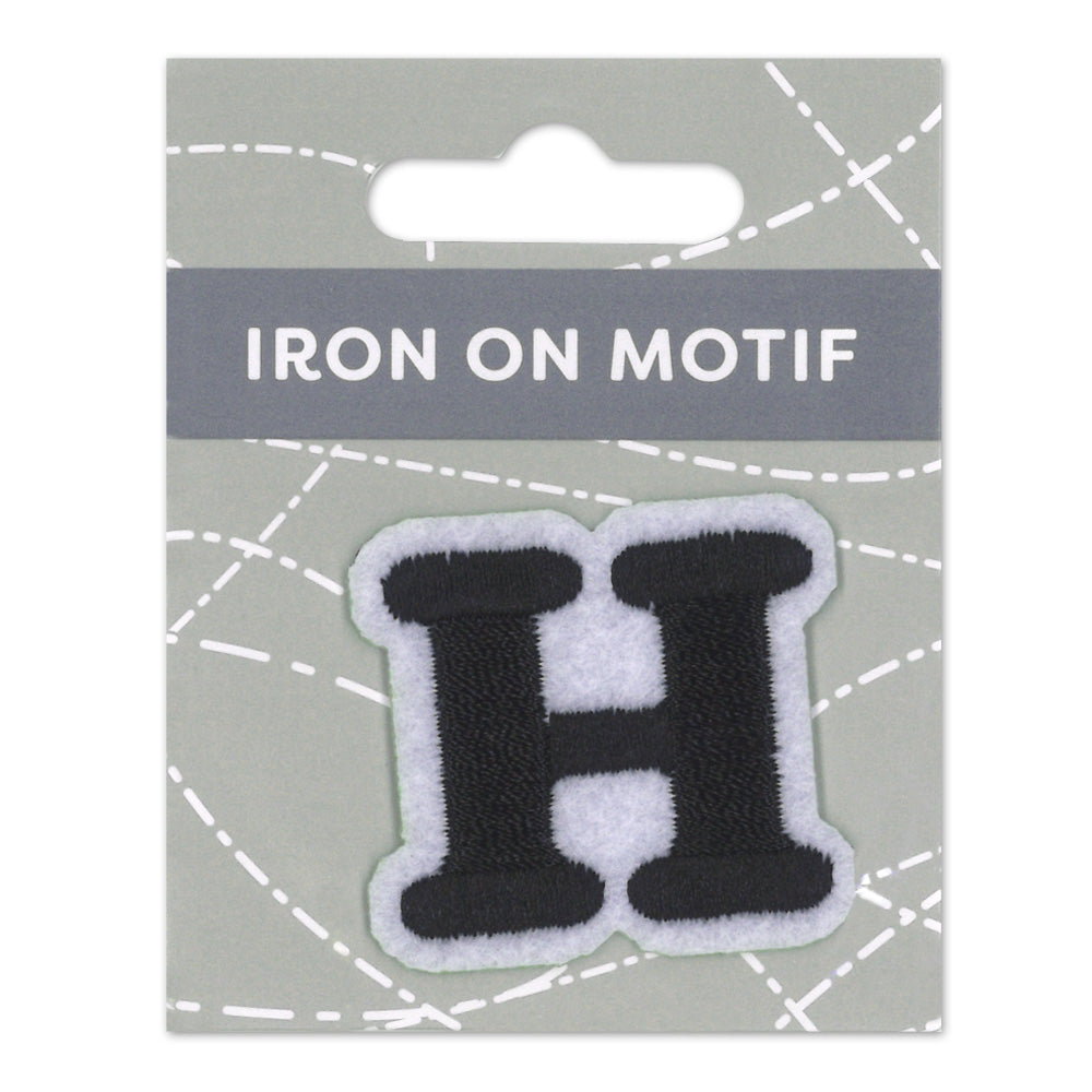 IRON-ON MOTIF LETTER H BLACK