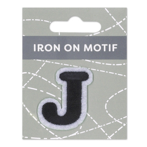 MOTIF IRON ON LETTER J BLACK