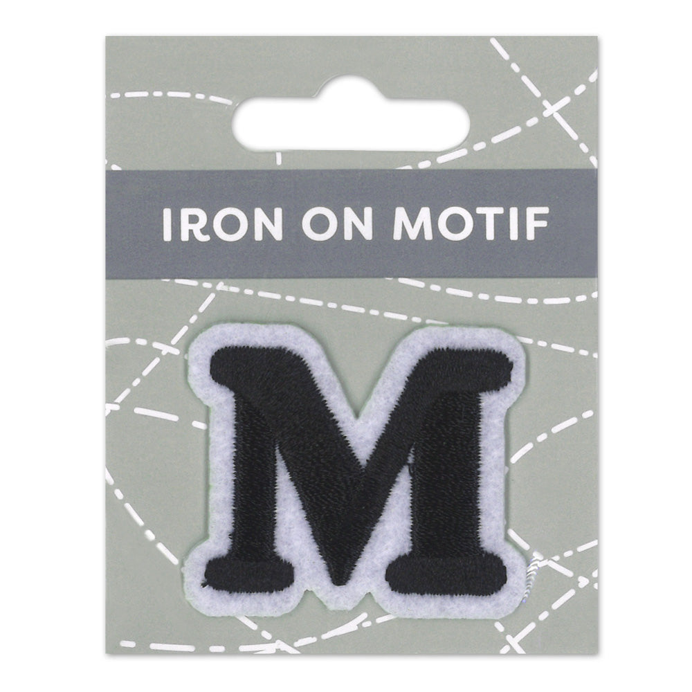 IRON-ON MOTIF LETTER M BLACK
