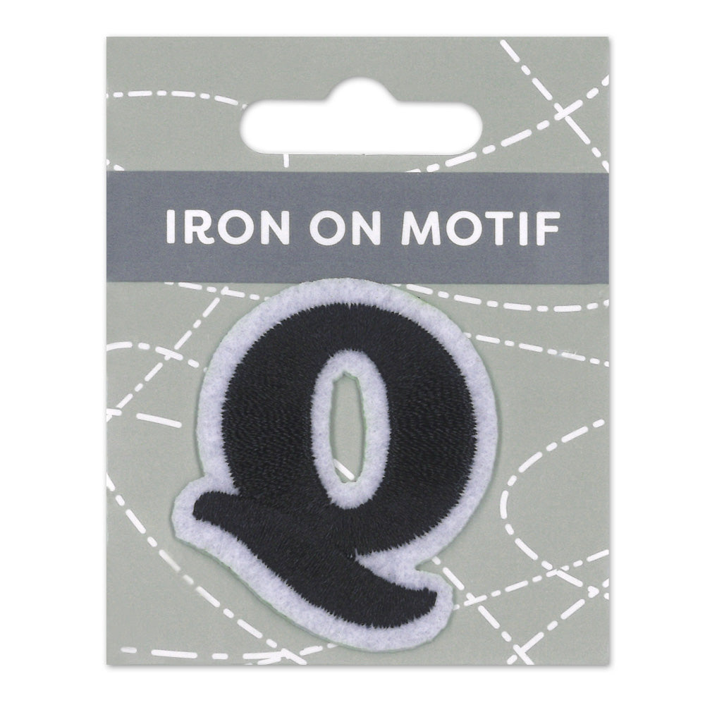 IRON-ON MOTIF LETTER Q BLACK