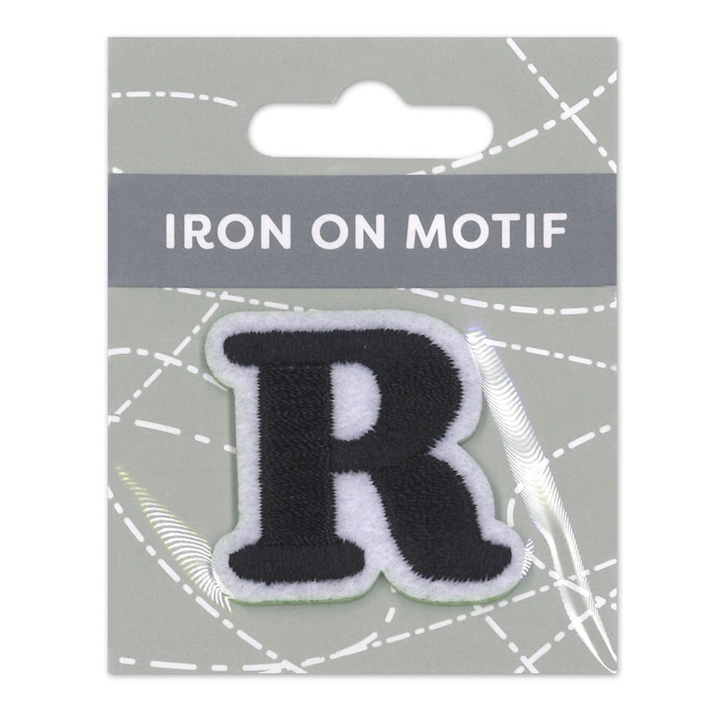 IRON-ON MOTIF LETTER R BLACK