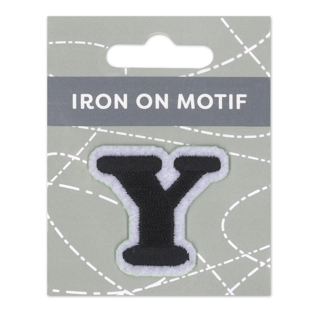 IRON-ON MOTIF LETTER Y BLACK