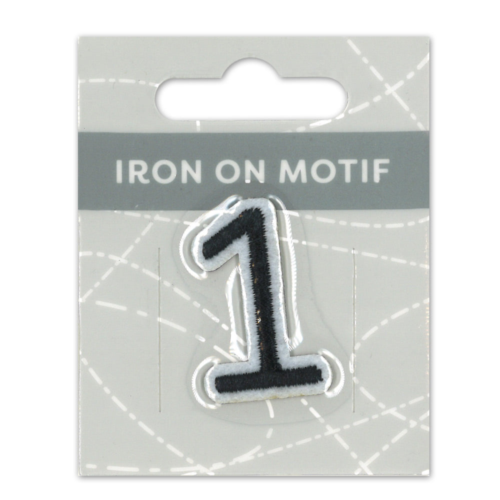 IRON-ON MOTIF NUMBER 1 BLACK