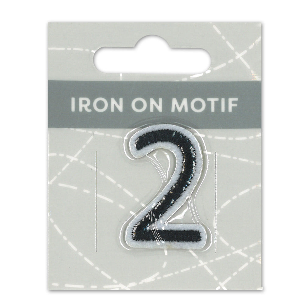 IRON-ON MOTIF NUMBER 2 BLACK