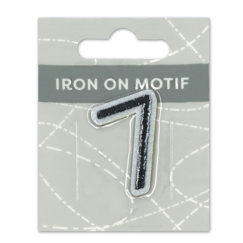 IRON-ON MOTIF NUMBER 7 BLACK