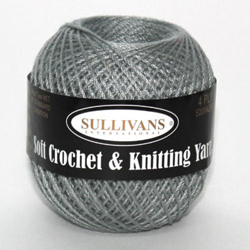 YARN 4PLY POLY SULLIVANS 50GM GREY