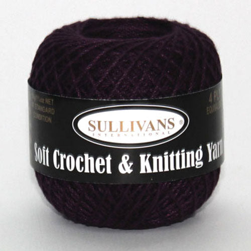 YARN 4PLY POLY SULLIVANS 50GM AUBERGINE