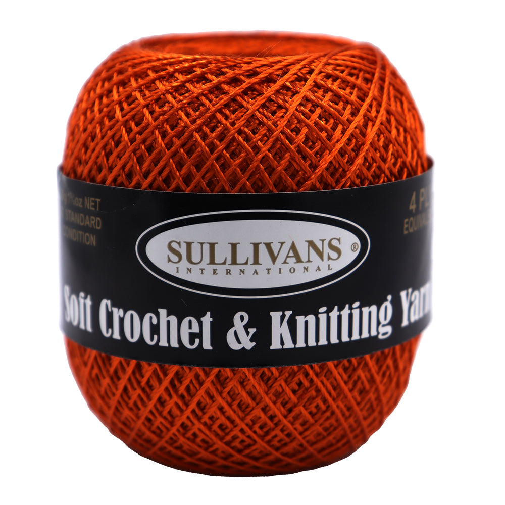 YARN 4PLY RAYON SULLIVANS 50GM  BLAZE ORANGE