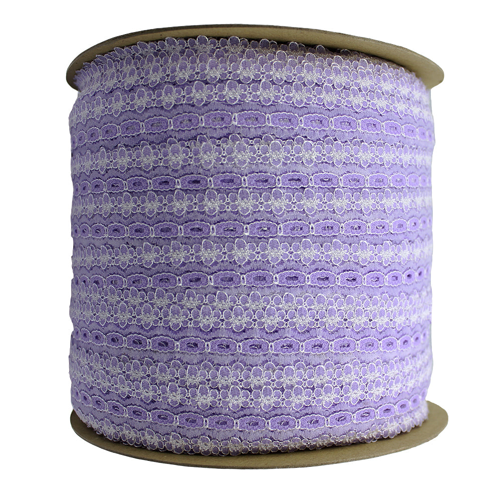 EYELET LACE 35MM LILAC