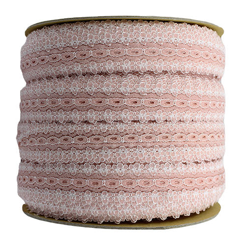 EYELET LACE 30MM DUSTY PINK