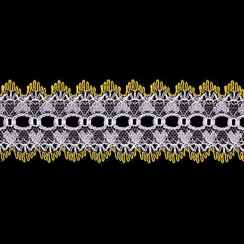 EYELET LACE COL EDGE 40MM WHITE/CARMEL