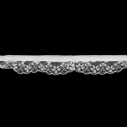 LACE NYLON FRILLED 24MM WHITE