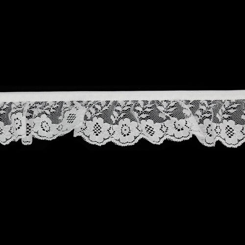 LACE NYLON FRILLED 34MM WHITE