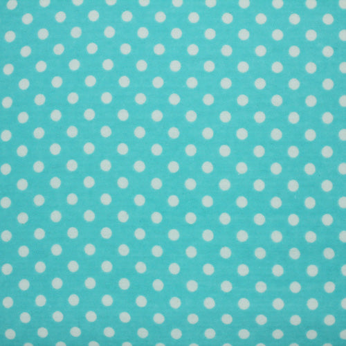 FLANELLETTE 108CM BLUE WITH CREAM DOTS