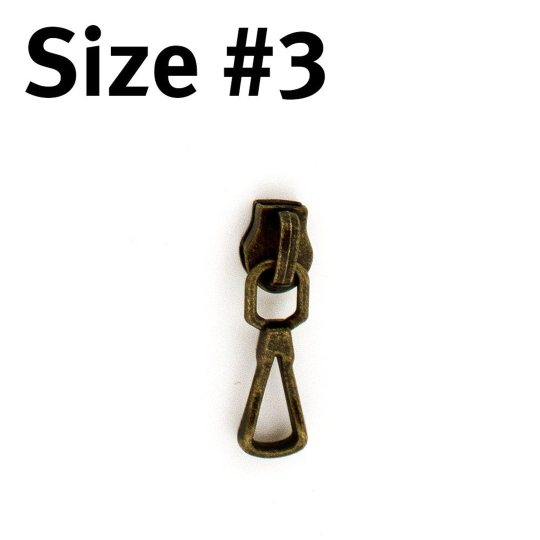 VD ZIP SLIDE #3 TEAR ANT BRASS