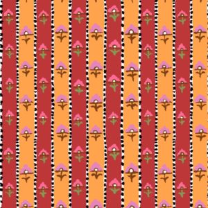 KAFFE FASSETT FEB 2023 - RED W ORANGE STRIP & FLOWER