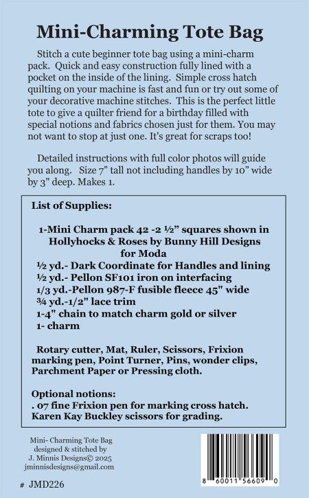 MINI-CHARMING TOTE BAG PATTERN