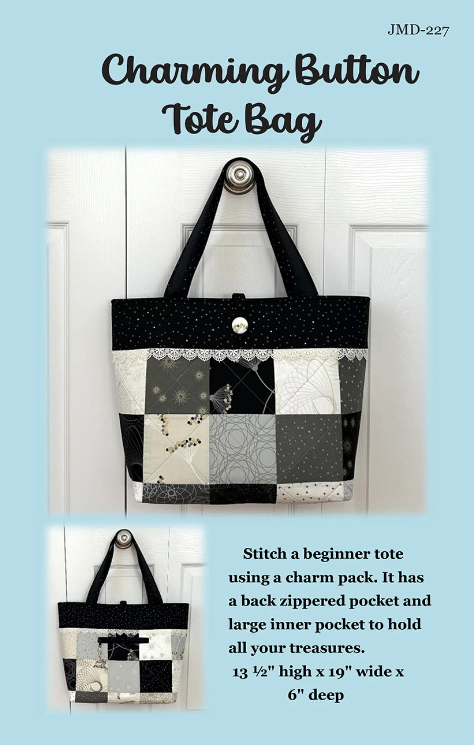 CHARMING BUTTON TOTE BAG PATTERN