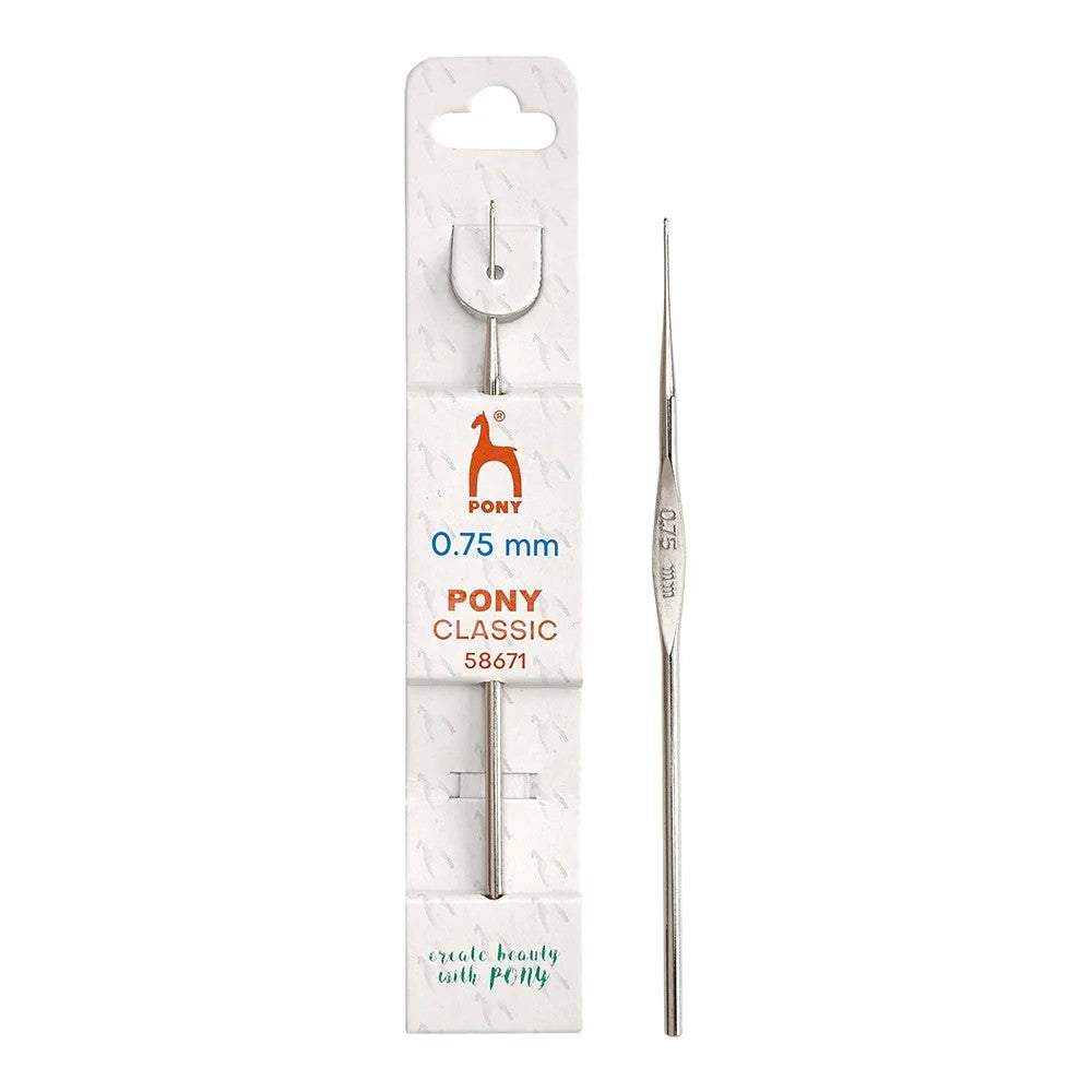 CROCHET HOOK PONY STEEL 12CM 0.75MM