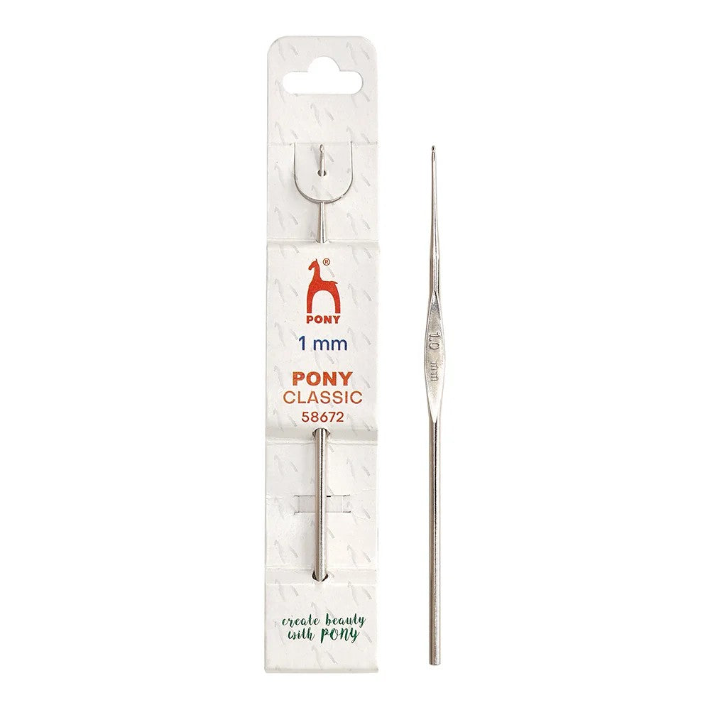 CROCHET HOOK PONY STEEL 12CM 1.00MM