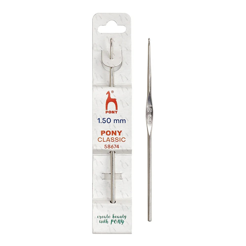 CROCHET HOOK PONY STEEL 12CM 1.50MM