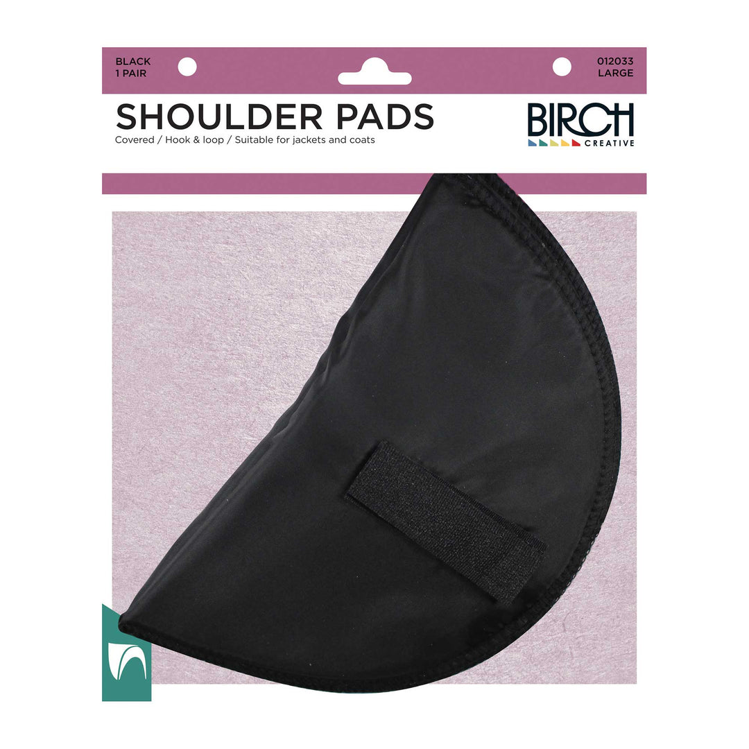SHOULDER PADS WITH T/TAPE LARGE - BLACK