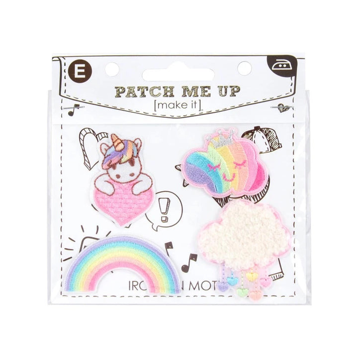 MOTIF IRON-ON HEART, RAINBOW, CLOUD 