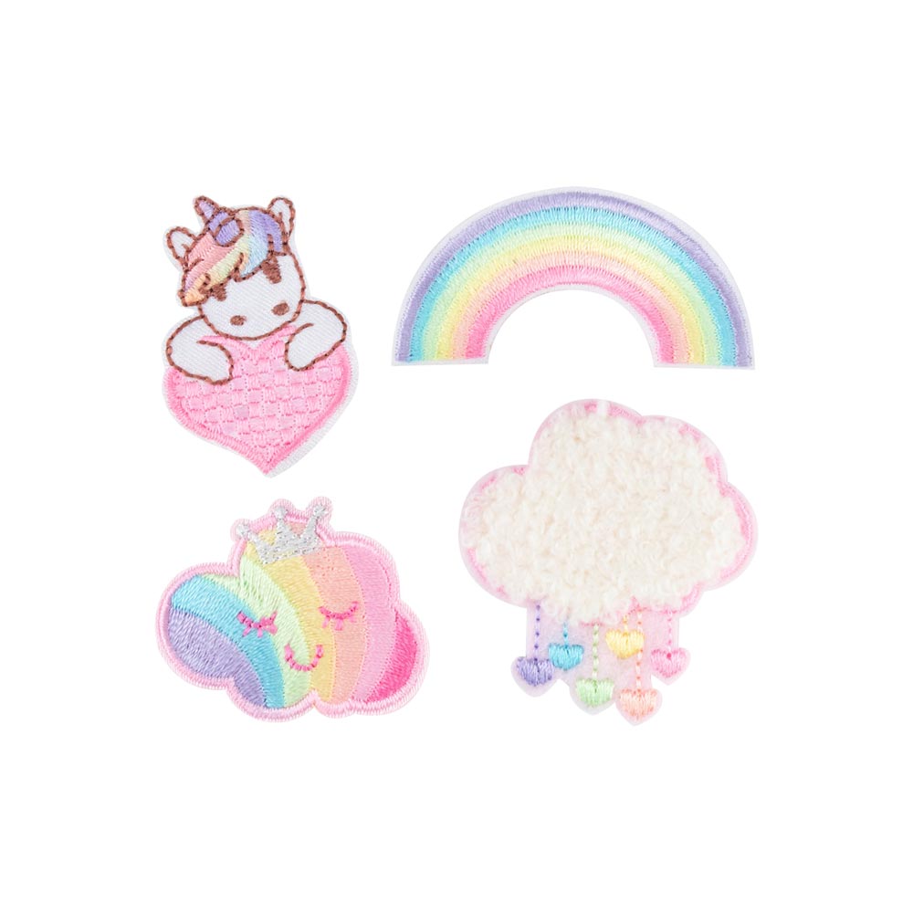MOTIF IRON-ON HEART, RAINBOW, CLOUD 