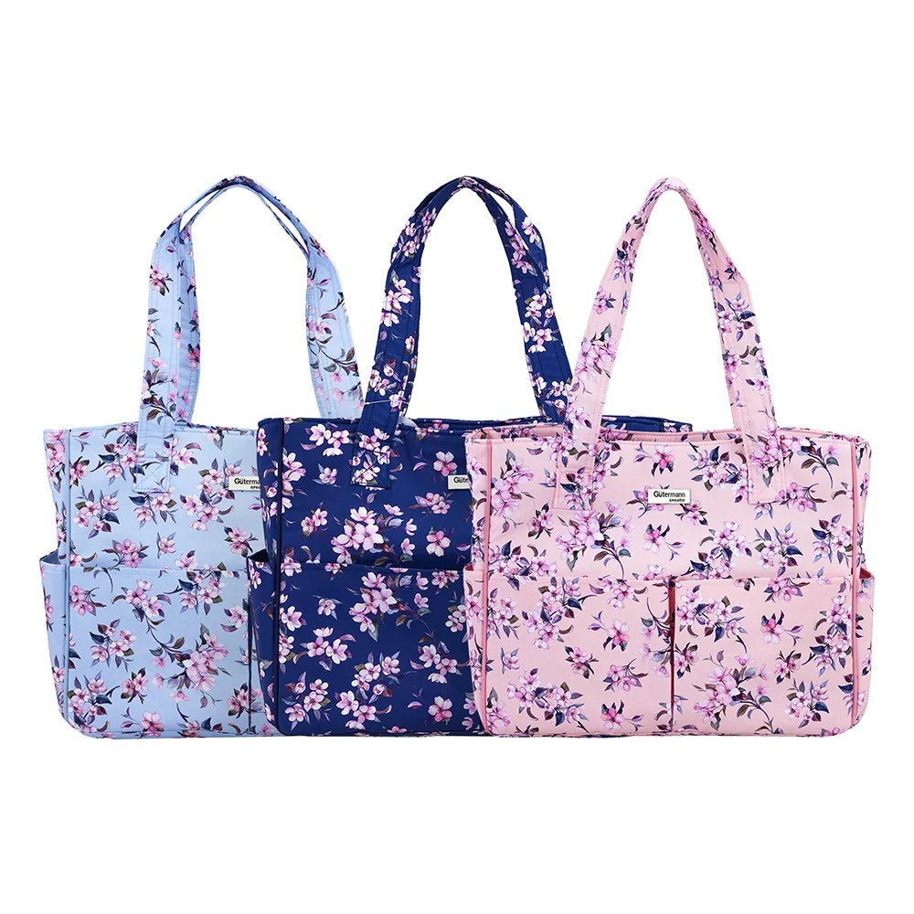 GUTERMANN X BIRCH BLOOMS SEWING TOTE 34X12.5X29CM FLORET NAVY