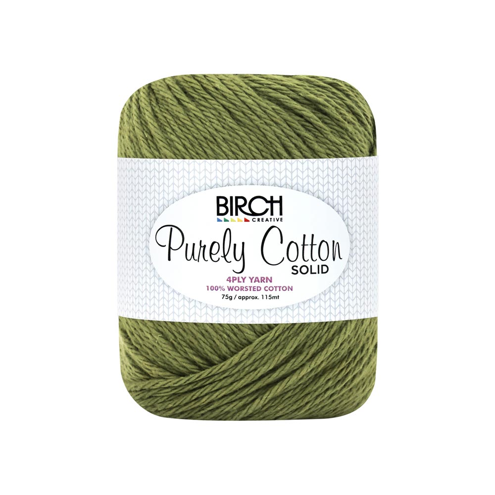 BIRCH 4-PLY YARN SOLID - 020 KHAKI 100% COTTON 75G 