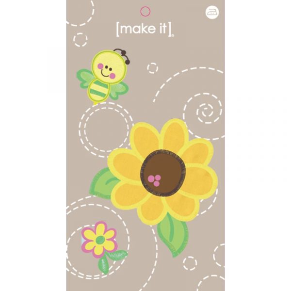 MOTIF IRON-ON JUMBO FLOWER & BEE 