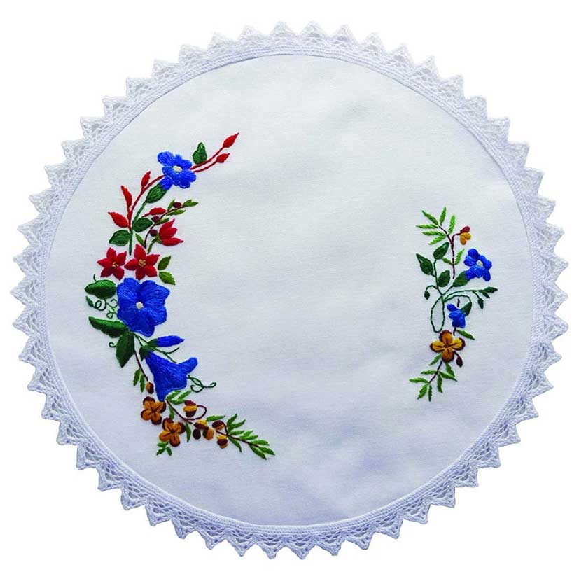 BROWN BORONIA EMBROIDERY DOILY KIT