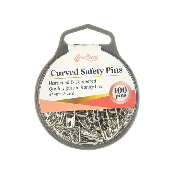 SAFETY PINS CURVE 27MM 100PCS