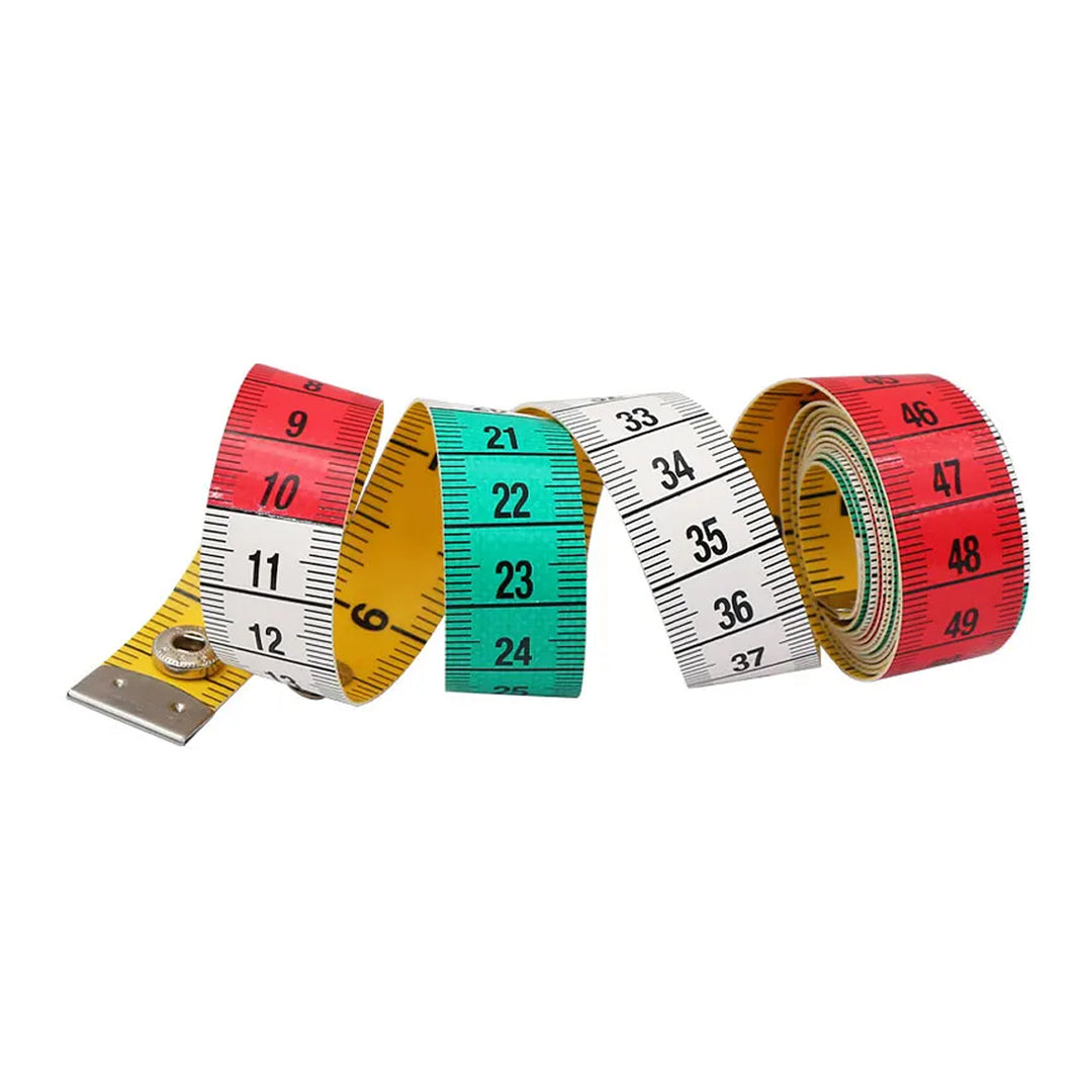 HEMLINE TAILORS TAPE MEASURE WITH BUTTON MULIT COLOURED