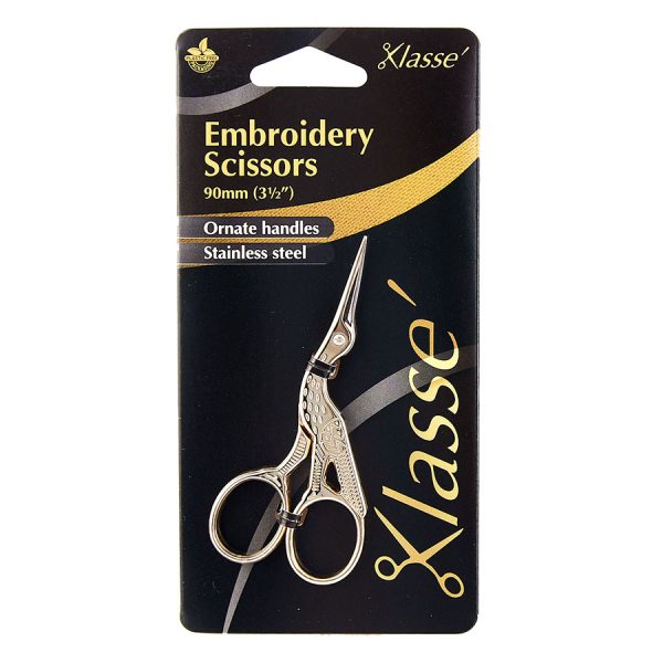 KLASSE SCISSORS - EMBROIDERY 3.5IN STORK GOLD