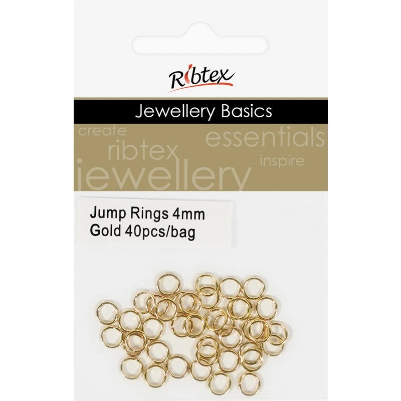 JUMP RINGS 4MM GOLD 4MM 40PC