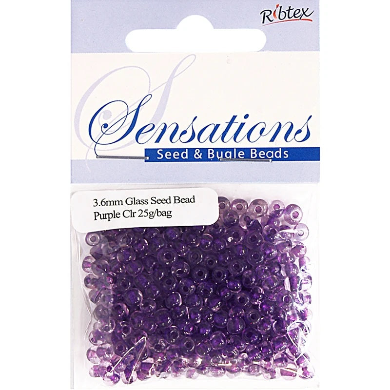 BEAD GLASS SEED PURPLE 3.6MM 25G