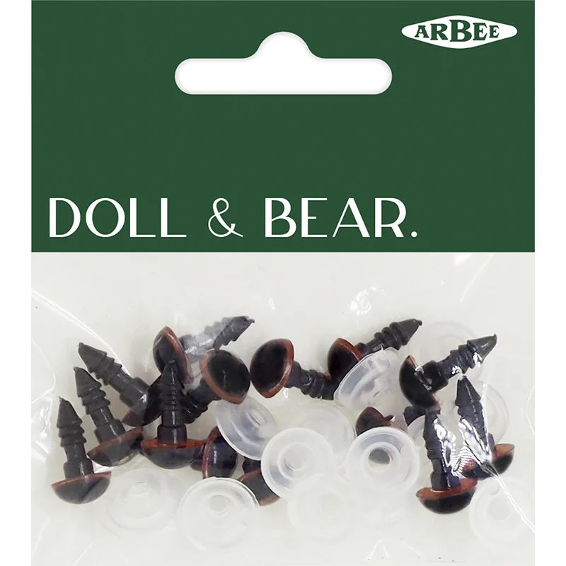 EYES CRYSTAL 7.5MM BROWN 14PC