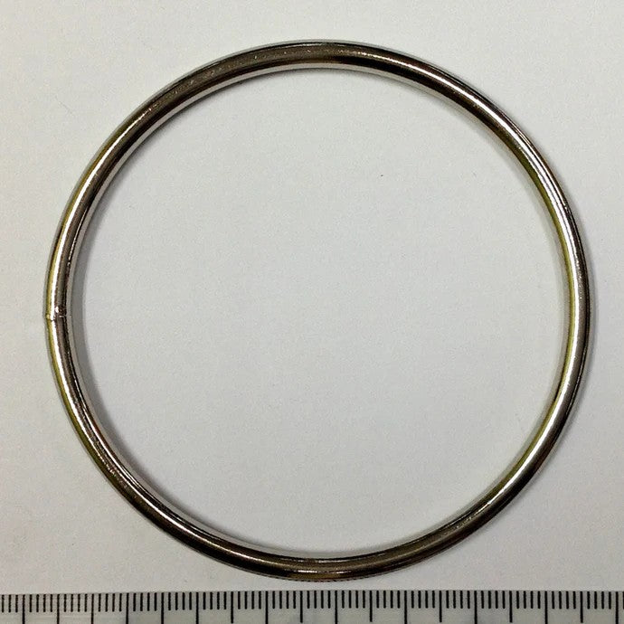 RING MACRAME 75MM SILVER 2PK