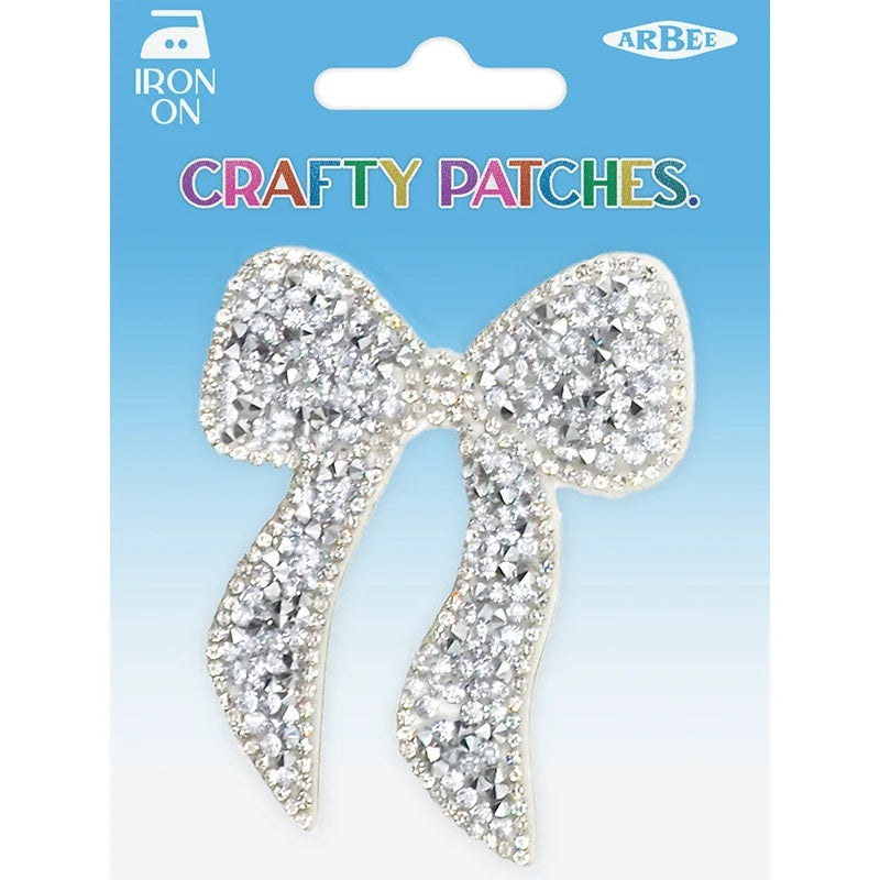 MOTIF BOW RHINESTONE IRON ON