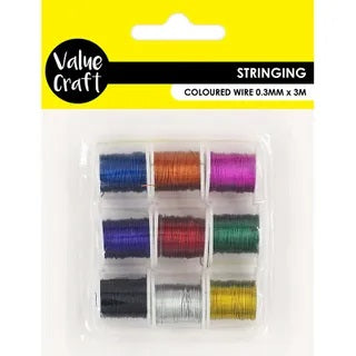 METALLIC COLOURED WIRE (9PC) 3M