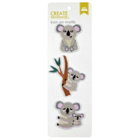 MOTIF IRON ON - KOALAS 3 PK
