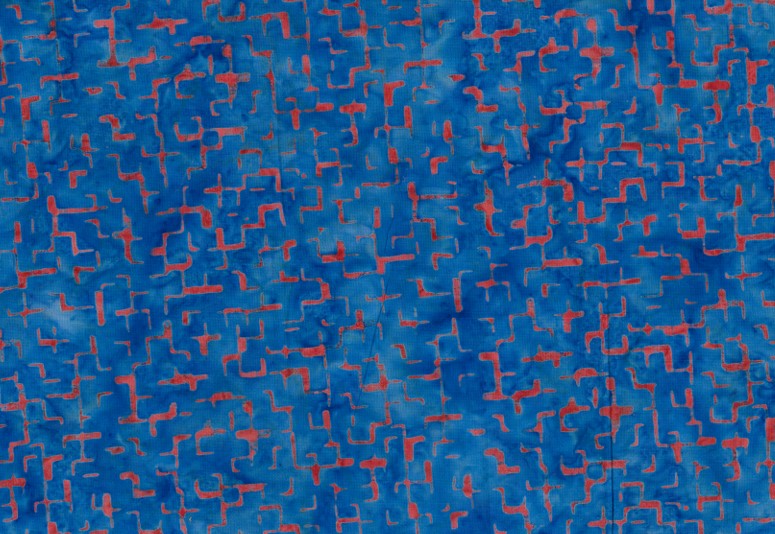 BATIK CRACKS ORANGE-BLUE BG